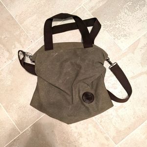Canvas crossbody or shoulder bag khaki green